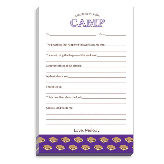 Violet S'More Fill In Camp Notepads